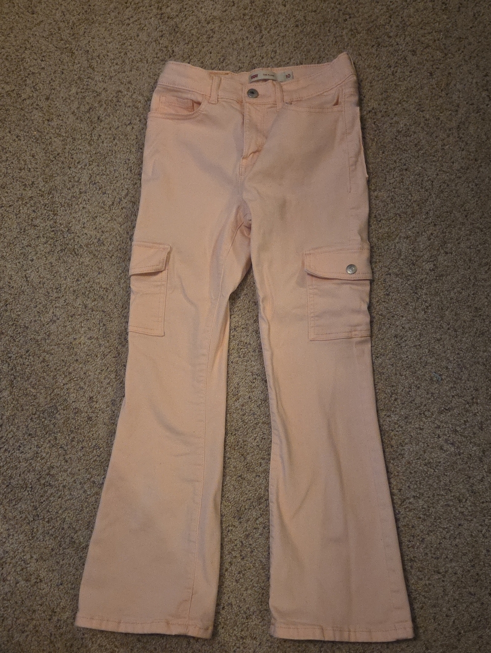 Levi's Girls' Peach Cargo Flare Jeans